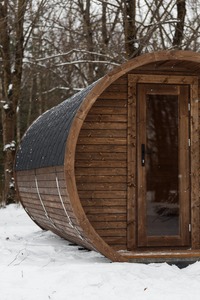 Sauna de barril para exteriores premium para 6 personas con vestuario - Product Image 2