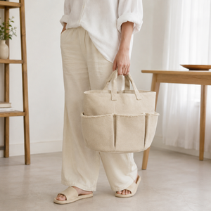 Organic Cotton Canvas <b>Storage</b> <b>Basket</b> 390 GSM Kitchen Caddy GOTS Certified Custom Wholesale OEM ODM Private Label Home Organizer - Product Image 2