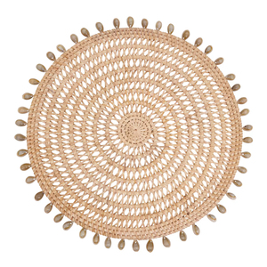 Set de table rond en rotin naturel tressé à la main, tapis en osier écologique, vente en gros, décoration de table à manger, assiette de présentation, fournisseur en vrac, OEM, B2B - Product Image 4