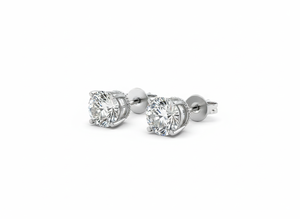 Pendientes de Diamantes de Corte Redondo para Mujer, Diamantes Cultivados en Laboratorio - Product Image 2