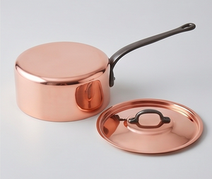 Copper Sauce <b>Pan</b> With Lid Modern Design Heat Resistant For Gas <b>And</b> Induction Cooker Use Stainless Steel Handle - Product Image 1