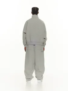 Men's Oversized <b>Light</b> Grey Fleece Sweatpants Men's Relaxed Fit Baggy Sweatpants Men's Premium Cotton Blend Jogger Sweatpants - Product Image 3