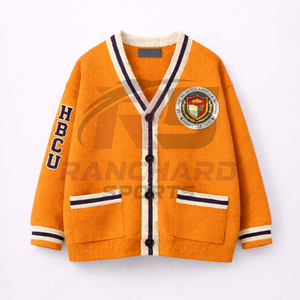 Suéter Cárdigan Universitario Personalizado HBCU |   Suéter sin mangas con botones frontales |   Ropa de Calle Ecológica 100% Algodón - Product Image 1