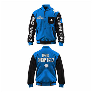 แจ็คเก็ตฤดูหนาวแบบ Letterman สำหรับผู้ชายรุ่นใหม่ล่าสุด พร้อมปกตั้งและโลโก้ด้านหน้า ระบายอากาศได้ดี เป็นมิตรกับสิ่งแวดล้อม ดีไซน์ปรับแต่งได้ - Product Image 5
