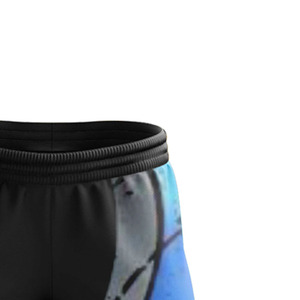 LAMA INDUSTRIES Pantalon de survêtement pour homme noir et bleu, coupe droite, imprimé croisé, taille élastique, décontracté, léger, lin/coton, printemps - Product Image 2