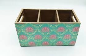 Reposacucharas de MDF esmaltado hecho a mano de ILAHI, decoración de cocina, Uttar Pradesh, solo lavar a mano, no apto para lavavajillas/microondas/horno - Product Image 3