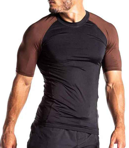Camiseta Deportiva Unisex de Manga Larga con Bloques de Color, Negra y Marrón, de Spandex y Poliéster, de Secado Rápido y Transpirable, 300g - Product Image 2