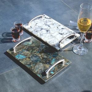 Bandeja Redonda de Mármol Natural para Decoración de Interiores, Venta Directa de Fábrica, Bandeja de Piedra de Mármol para el Hogar - Product Image 4