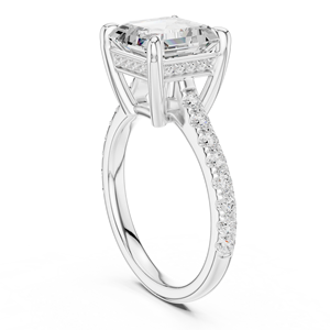 แหวนเพชรทรง Asscher สวยงาม ได้รับการรับรองจาก GRA ตัวเรือนทองคำขาว 14K เหมาะสำหรับเป็นของขวัญในโอกาสหมั้นหรือวันครบรอบ - Product Image 4