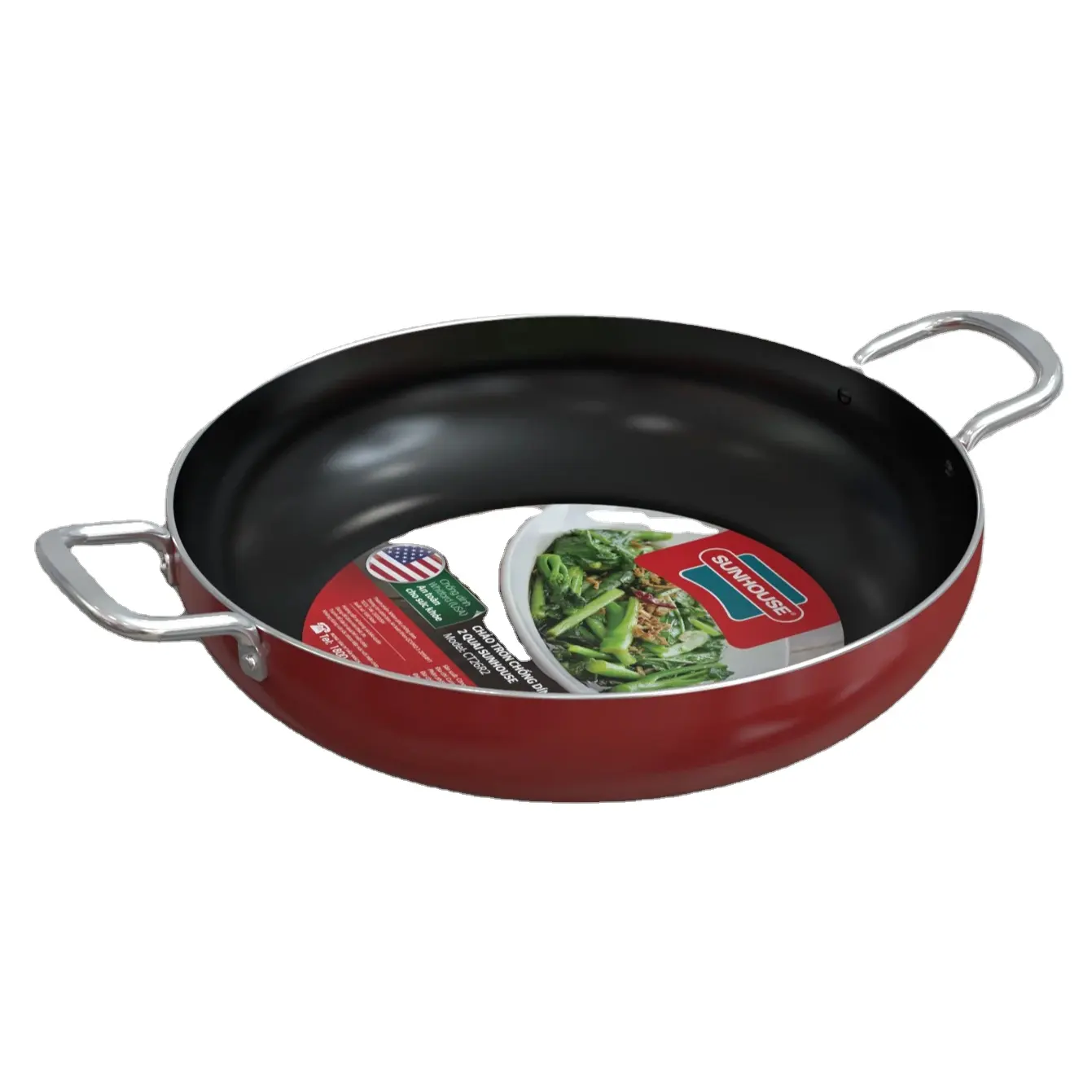 Hete Verkoop Best Verkopende Groothandel Goedkope Prijs Aluminium Wokpan Hoge Kwaliteit Vietnamese Non-Stick Wok Pan