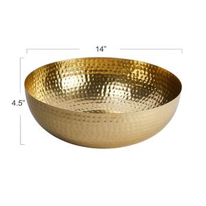 Bol en métal avec finition laiton, bol de service décoratif pour la décoration de la maison, centre de table de cuisine - Product Image 4