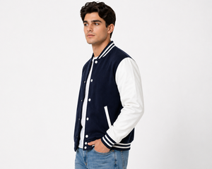 Varsity <b>Jacket</b> Custom Premium wool & leather sleeves Personalized with your name on front Classic fit cozy and iconic style OEM - Product Image 4