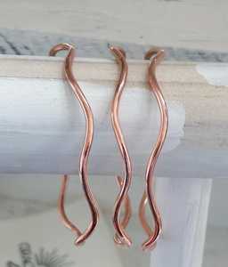 Belladec Handcrafted Wavy Red <b>Copper</b> Plated Cuff Bracelet Set Minimalist Open <b>Bangles</b> Artisan Jewelry Elegant Fashion Gift for - Product Image 4
