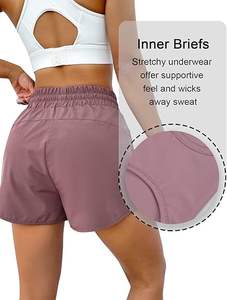 Pantalones Cortos Deportivos Personalizados para Mujer, Hechos en Fábrica, de Secado Rápido, Transpirables, de Cintura Media, Informales, Mezcla de Poliéster y Elastano - Product Image 4