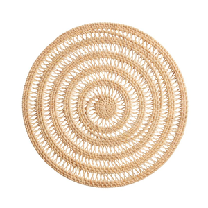 Mother's Day Rattan Placemat Hand-Woven Round Table <b>Mat</b> for Special Dinner Decor Elegant Natural Fiber <b>Plate</b> - Product Image 2
