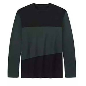 T-shirt en tricot à manches longues pour homme, col rond, coupe classique, style décontracté, design uni - Product Image 1