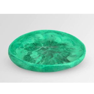 Plato Decorativo de Resina Verde con Diseño Moderno de Hojas y Patrón en Espiral, 100% Hecho a Mano, Estilo Europeo, para Hogar, Restaurante y Fiestas - Product Image 1