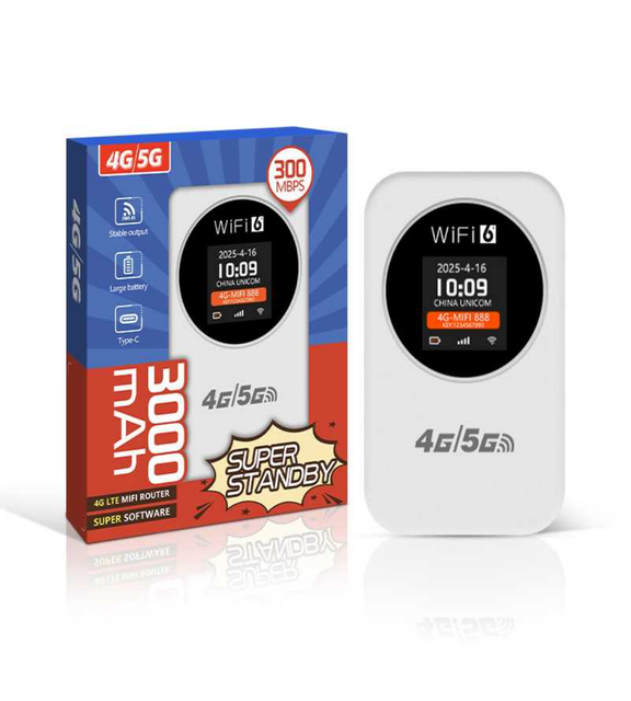 Portable WiFi Router 4G, Transmission Speed: 150Mbps, 3000mAh Battery, Americas Version (black/white)