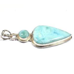 Sukhmani - Anillo de Plata de Ley 925 con Larimar Azul Marino, Hecho a Mano en Jaipur, para Uso Diario, Unisex, con Engaste de Bisel, 40 mm de Largo, Estilo Bohemio Tribal Yoga - Product Image 2