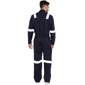 Twill Cotton Work Wear Coverall Suit Men Custom Drill Workwear Overall High Visibility Reflective Stripes Safety Uniform - Product Image 6