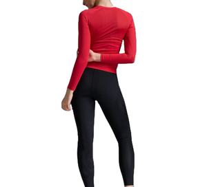 Hot Selling Women's <b>Compression</b> Shirt <b>Spring</b> Eco-Friendly Breathable Lightweight High-quality Seamless Ribbed Print Front Print - Product Image 1