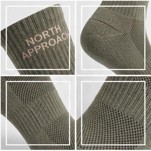 North Approach Crew Athletic <b>Socks</b> Solid Olive Green Breathable Hiking <b>Socks</b> for Adults Spring Season - Product Image 4
