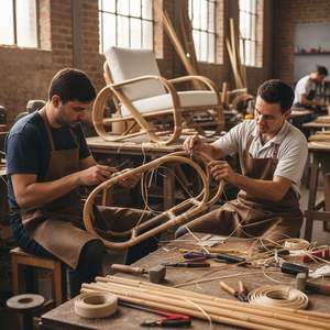 Chaises de salle à manger en rotin d'extérieur, tressées à la main, écologiques, résistantes aux intempéries, pour patio, jardin, balcon, salon - Product Image 4