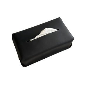 Boîte à mouchoirs en cuir classique moderne de luxe décontractée |   Design carré rectangulaire |   Finition durable |   Couleurs et logo personnalisables | - Product Image 1
