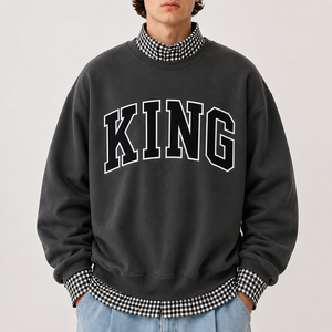 Wholesale <b>Men</b> <b>Turtleneck</b> Sweatshirt Oversized Casual Wear Custom Varsity Letter Printed Embroidered Logo Design 100% Cotton OEM - Product Image 3