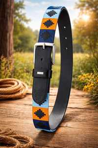 Factory Wholesale Custom Genuine Leather Polo <b>Belt</b> <b>Mens</b> Hand <b>Woven</b> Gaucho <b>Belt</b> Custom Brass Hardware OEM Bags Cases LPB-0110 - Product Image 2