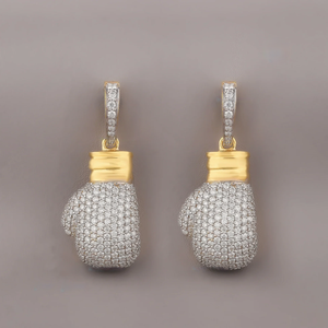 Hip Hop Boxing <b>Glove</b> Pendant Charm Gold Plated Micro Pave Diamond Round Brilliant Cut Alloy Unisex Fashion Jewelry Gift - Product Image 3