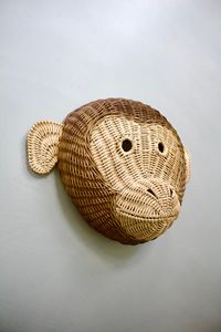 Arte de Pared Tejido con Forma de Mono para Dormitorio de Niña, Decoración Infantil de Ratán, Material Vegetal Sostenible, Escultura de Jungla - Product Image 2