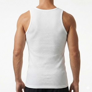 เสื้อกล้ามออกกำลังกายผู้ชายสีแดงดำ ผ้าแห้งเร็ว ระบายอากาศดี เป็นมิตรกับสิ่งแวดล้อม ผลิตจากผ้าสแปนเด็กซ์/คอตตอน รับผลิตตามสั่งพร้อมสกรีนโลโก้ขายส่ง - Product Image 4