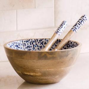 Bol de service en bois très demandé, grand saladier en bois d'acacia pour la maison et les hôtels, ensemble de cuillères à salade, ustensiles, couverts en bois - Product Image 4