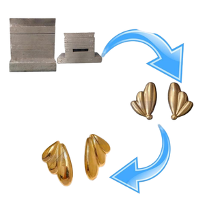 Troqueles de corte de joyería de acero inoxidable SAT, molde, pendientes dorados y plateados, par izquierdo y derecho para hacer maquinaria en Tayikistán, Colombia - Product Image 1