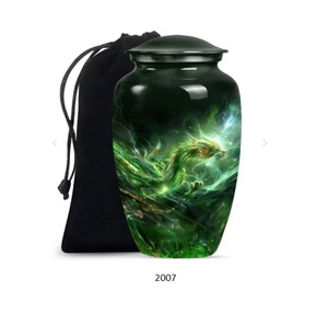 Urne funéraire Dragon pour cendres d'adultes, grande urne de crémation verte pour hommes et femmes, urne décorative pour cendres d'adultes masculins - Product Image 1