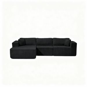 Divano Sezionale Modulare Moderno a L con Chaise Longue Imbottita Senza Struttura per Soggiorno - Product Image 6