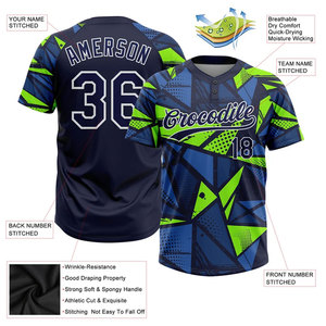 Maillot de baseball personnalisé sublimé unisexe à manches courtes, motif géométrique, séchage rapide, maillot de softball - Product Image 3