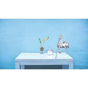 Silver Horse Sculpture Handmade Animal Figure Decor for Living Room Tabletop Display Traditional Design 1PC - Product Image 1