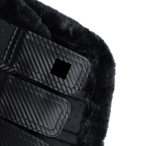 Botas Protectoras para Caballos, Color Negro Sólido, Protectores de Piernas de Cuero Sintético para la Protección de las Patas del Caballo - Product Image 3