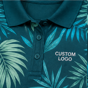 Custom Teal <b>Tropical</b> Palm Leaf <b>Womens</b> Polo <b>Shirt</b> Quick Dry Breathable Short Sleeve Performance Golf Resort Team Uniform WPS-0753 - Product Image 6