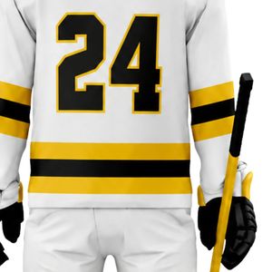White Gold Black <b>Ice</b> Hockey Uniform for Men Professional Hockey Jersey and Pant Set Breathable Lightweight Athletic Team Match - Product Image 5