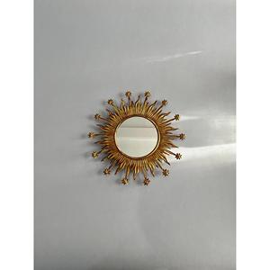 Espejo de pared de metal redondo vintage color solar para fines decorativos - Product Image 3