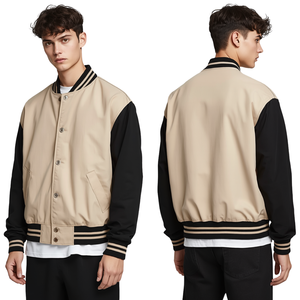 Chaqueta Varsity Extra Grande para Hombre, Estilo Urbano, Hombros Caídos - Product Image 1