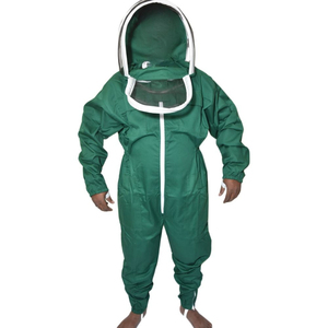 Beekeeping <b>Suit</b> Full Body Protective Jumpsuit With Mesh Hood Zipper Front Olive Green Farm Use - Product Image 3