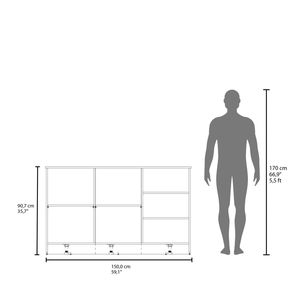 Isola e carrello da cucina Wengue a 2 ante e con vano aperto - Product Image 6