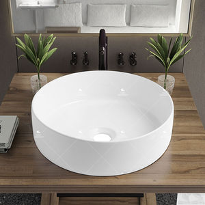 Moderno Lavabo Redondo de Resina de Lujo Ecológico con Forma Personalizada, Juego de Cinco Piezas para Accesorios de Baño - Product Image 5