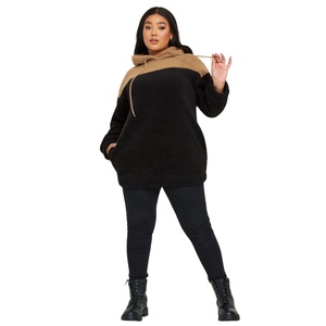 Hoodie Sherpa personnalisé pour femme 2026, noir et marron, épais, chaud, doux, en polaire Teddy respirante et écologique pour l'hiver - Product Image 5