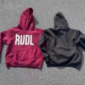 เสื้อฮู้ดดี้สตรีทแวร์สุดฮิตปี 2026 พิมพ์ลายกราฟิกตามสั่ง ปักลาย  ผ้าฟลีซหนา 550GSM แบบยูนิเซ็กซ์  ตกแต่งด้วยลายปักคริสตัล - Product Image 2