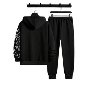 Ensemble de survêtement à capuche imprimé pour homme, tenue décontractée deux pièces, streetwear, jogging, vêtements de sport, costume chaud à capuche pour l'hiver - Product Image 6